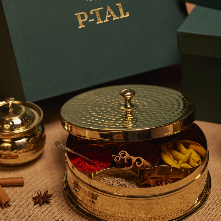 Brass Masala Daani in Gift Box