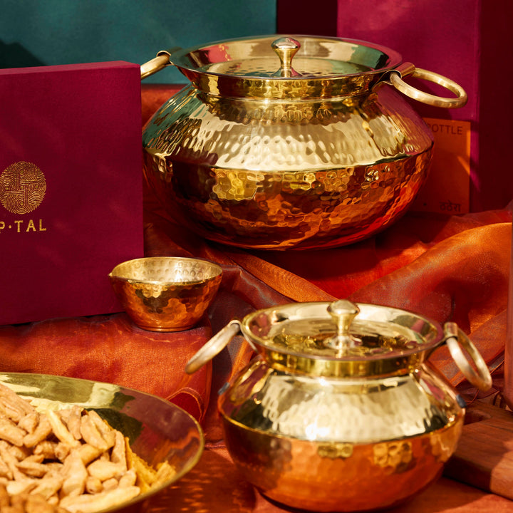 Brass Indian Style Wok/ Brass Soup Pot