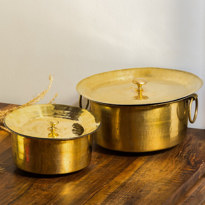 Brass Pot Set With Lid