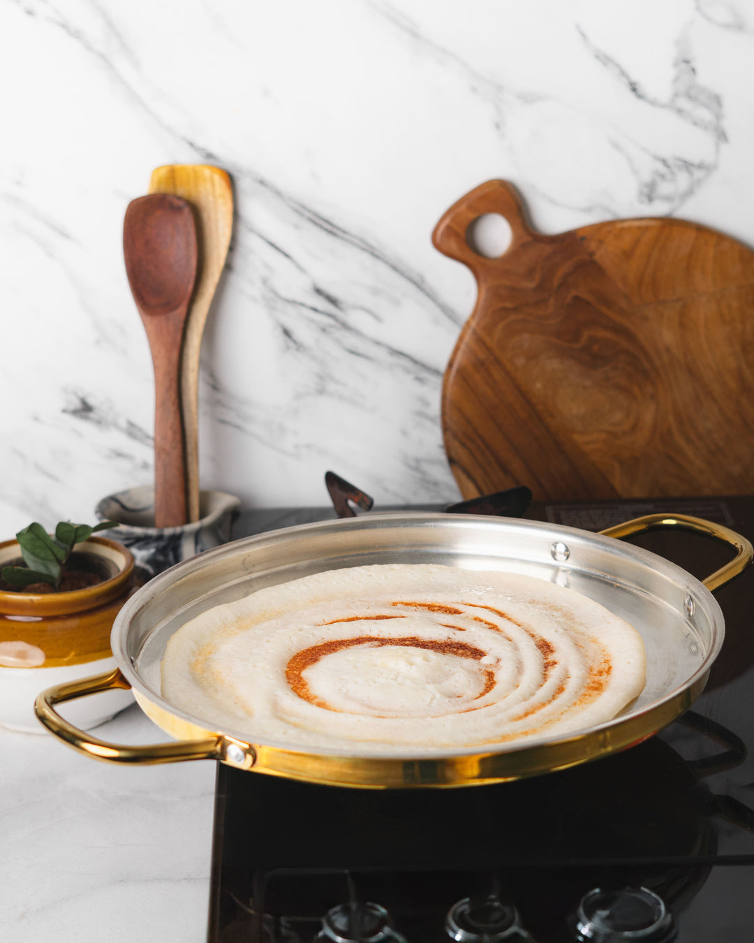Brass Dosa Tawa with Insulated handles- All Purpose Pan