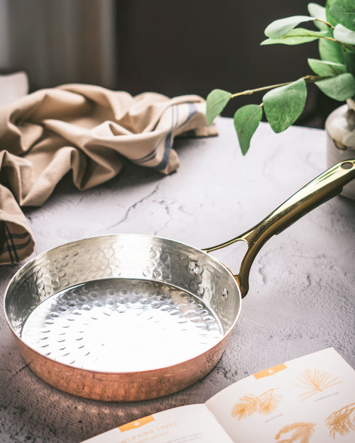 Copper Frypan (Frying Pan) with Brass Handle - Saute Pan P-TAL