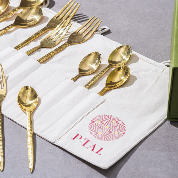 Brass cutlery set