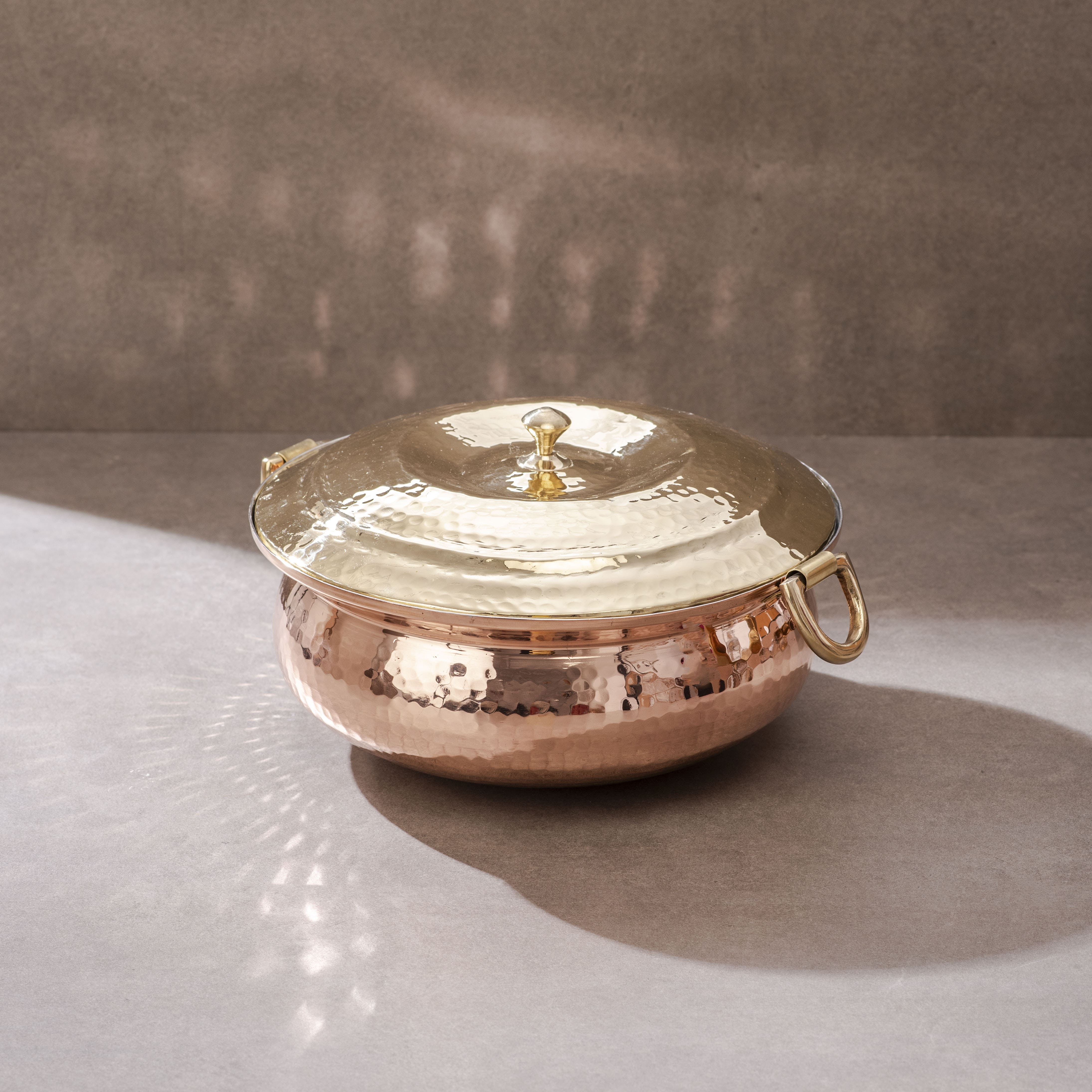 Copper Hammered Lagan - Lagaan for cooking- Naturally non stick , Non Toxic, Teflon Free P-TAL