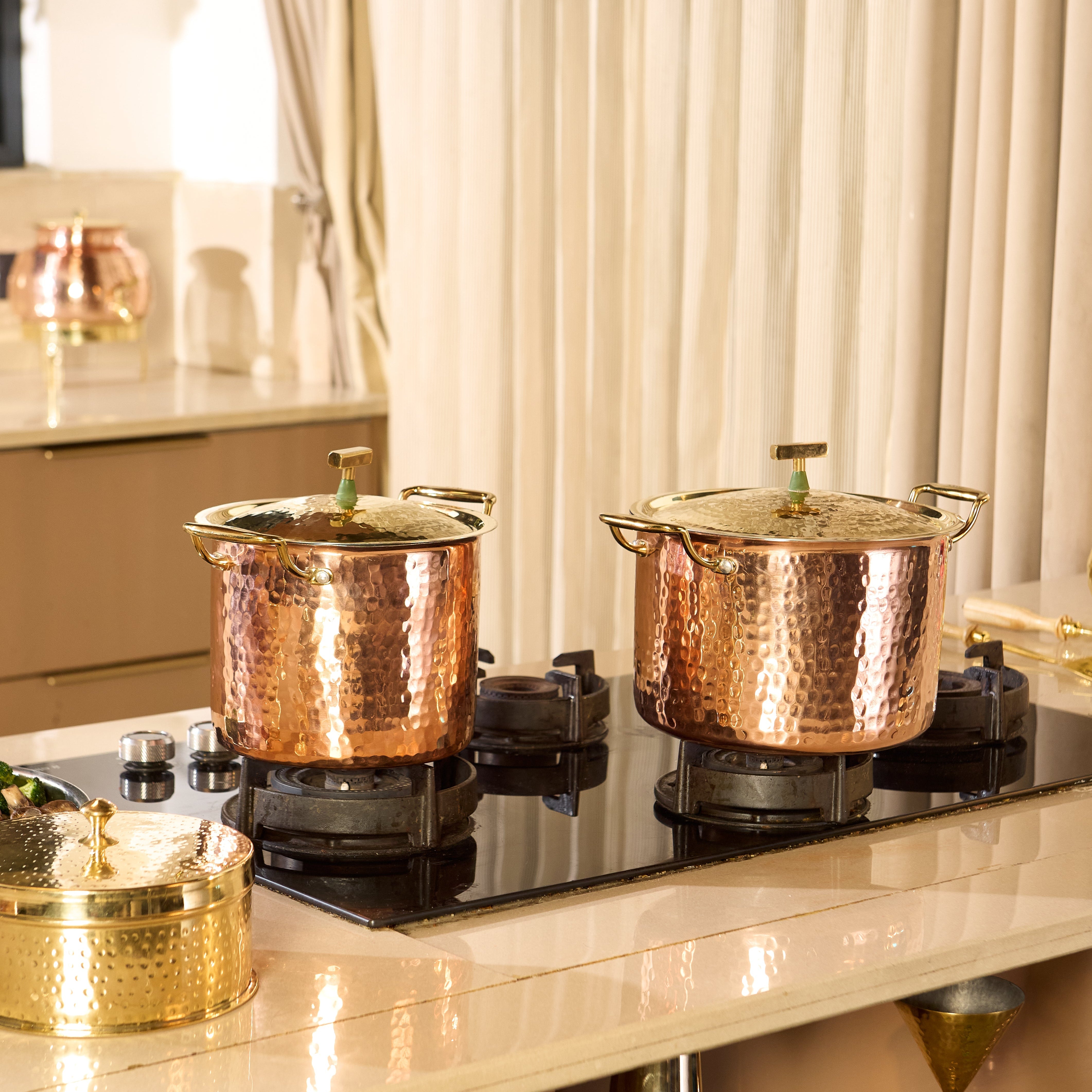 Set of Copper Stockpots (4 Piece Set) P•TAL