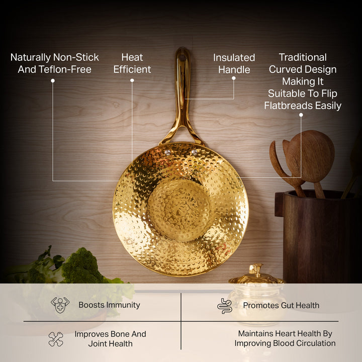 Brass Roti Tawa with Insulated handles- Tawa/Griddle Pan P-TAL
