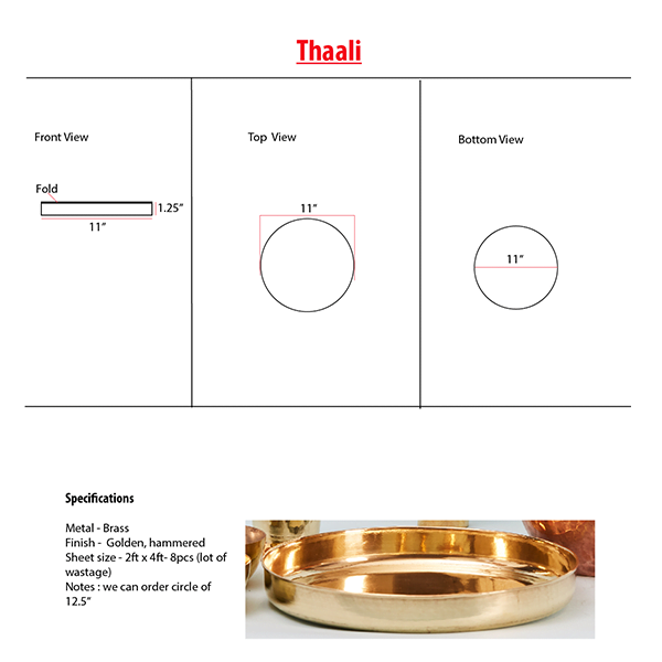 Thaali - 12 inch Thali/Plate for Dining P-TAL