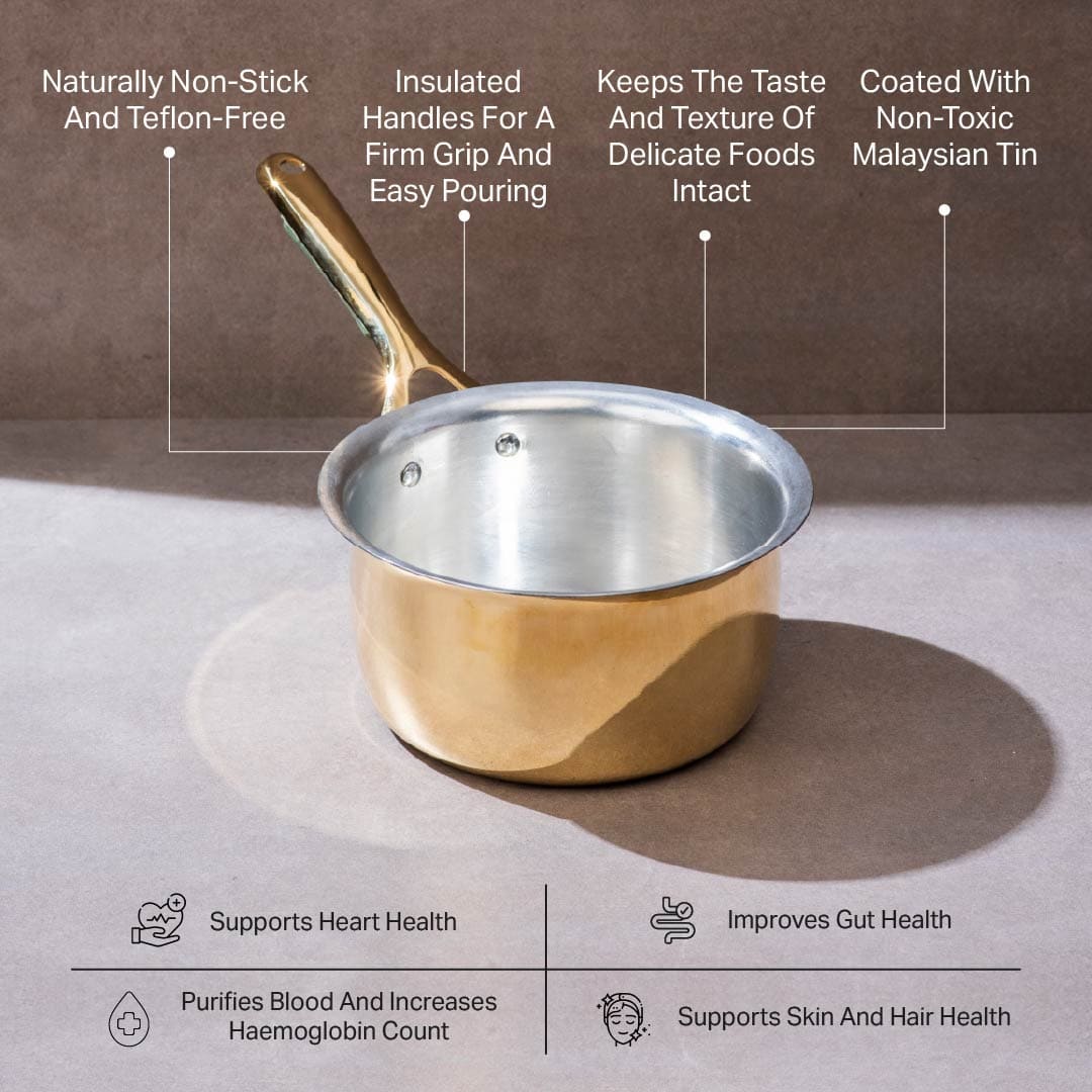 Brass Saucepan with insulated handle