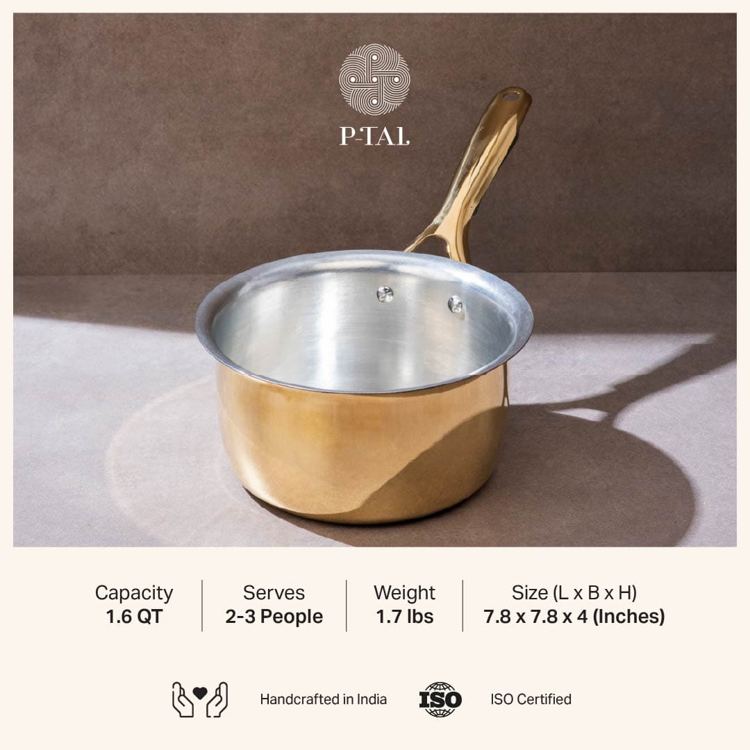 Brass Saucepan with insulated handle