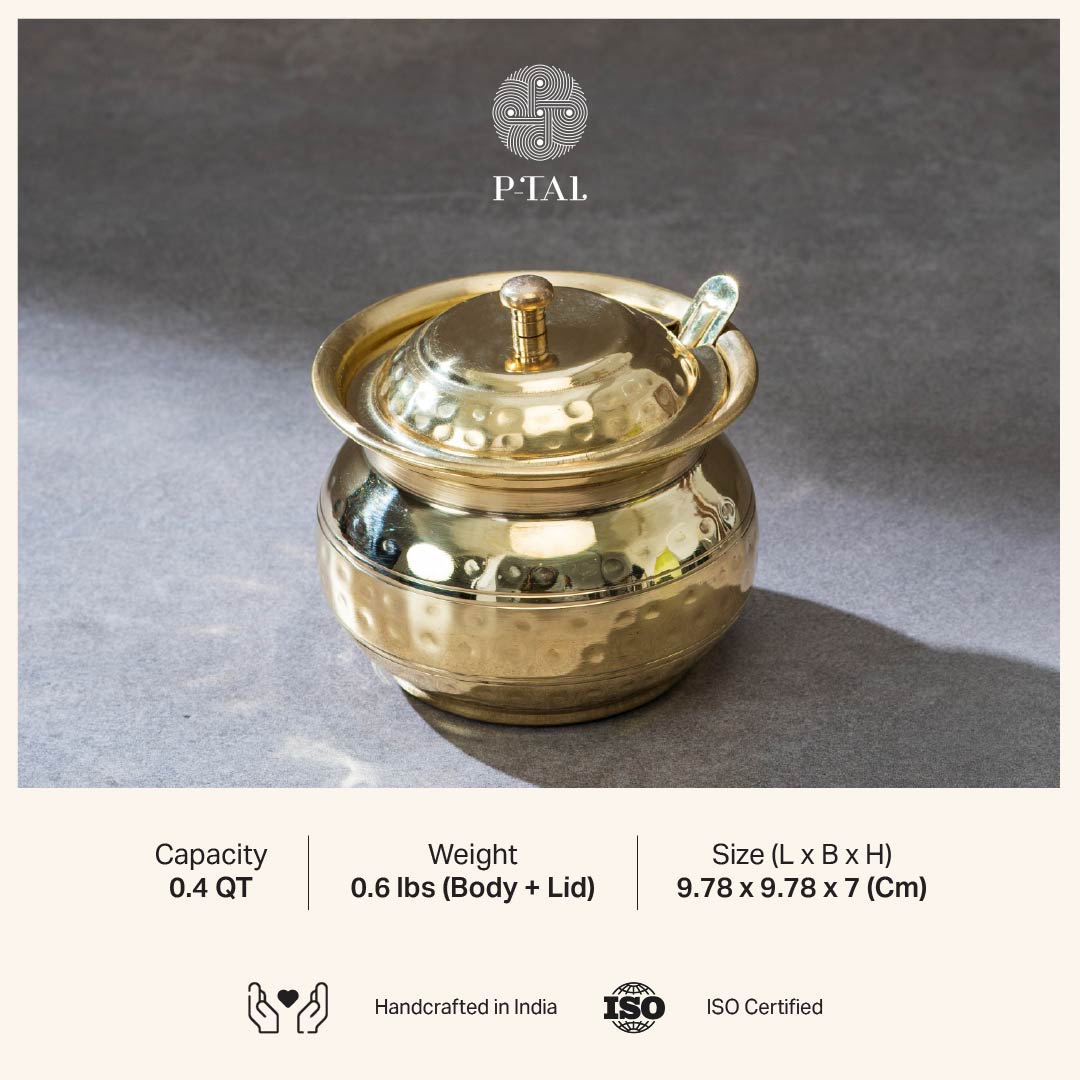 Brass Ghee pot/ Clarified butter pot