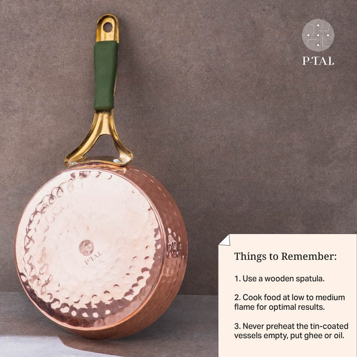 Copper Frypan (Frying Pan) with Brass Handle - Saute Pan