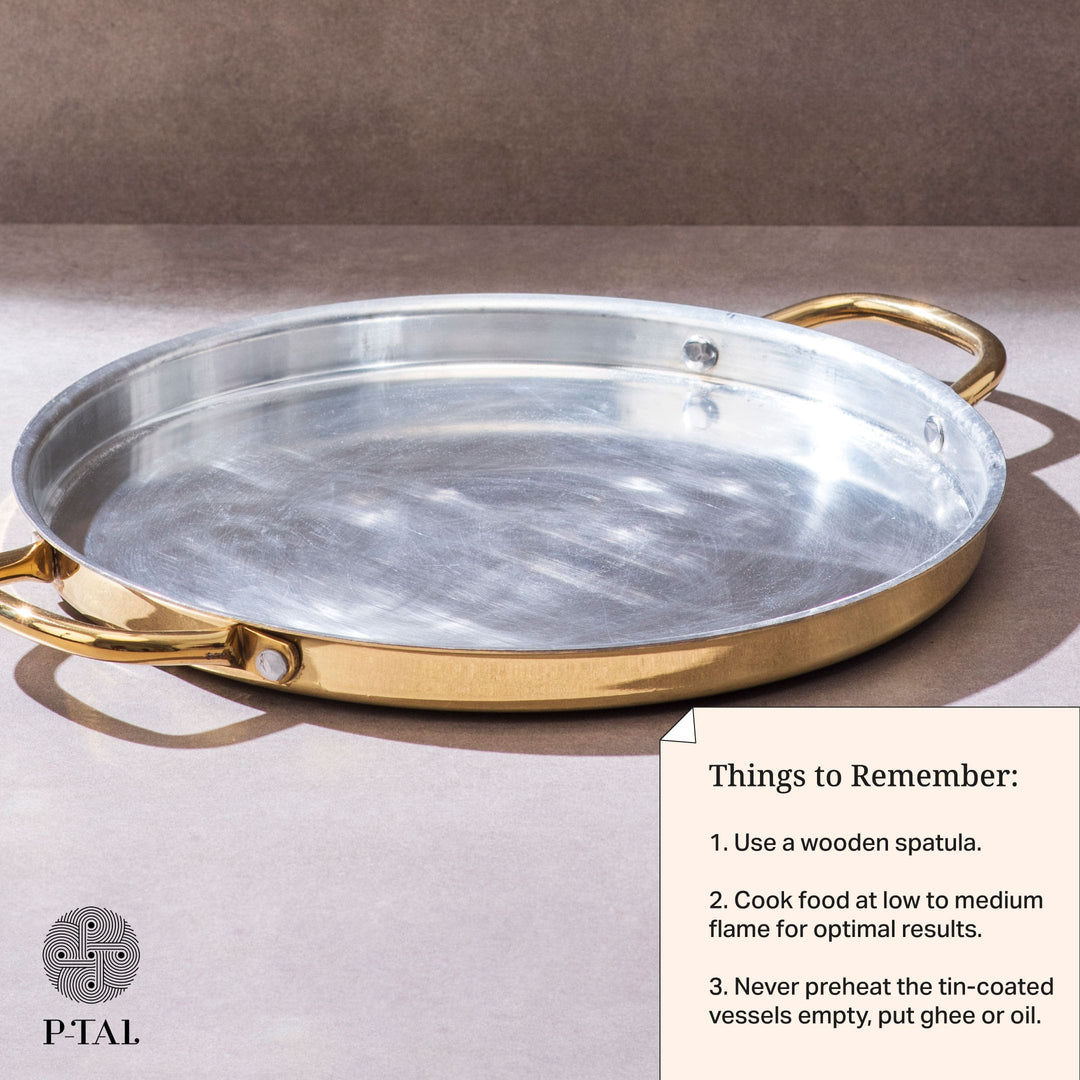 Brass Dosa Tawa with Insulated handles- All Purpose Pan