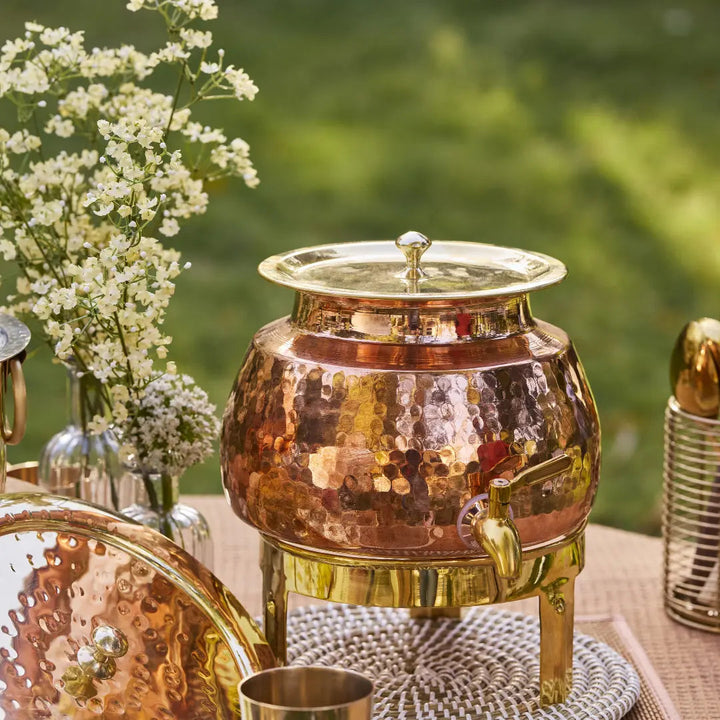Copper water dispenser set