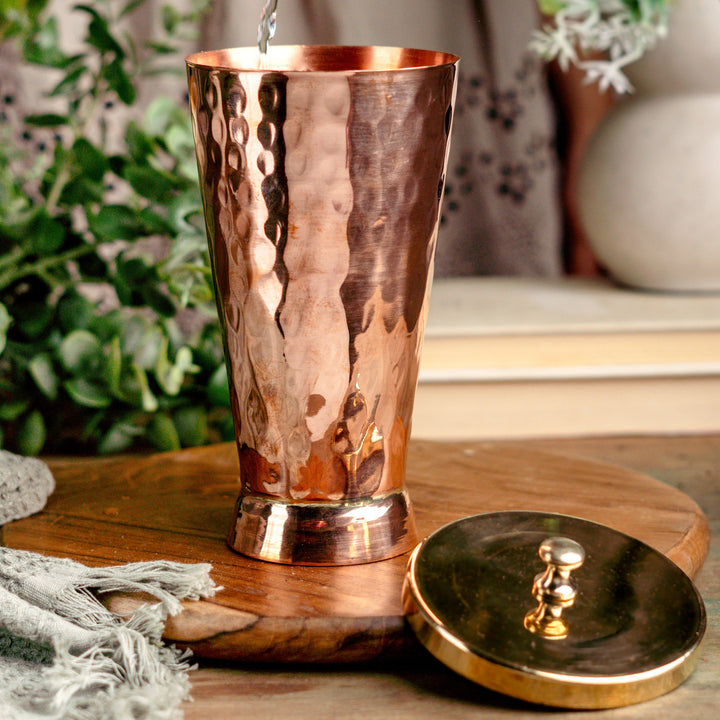 Copper water dispenser set