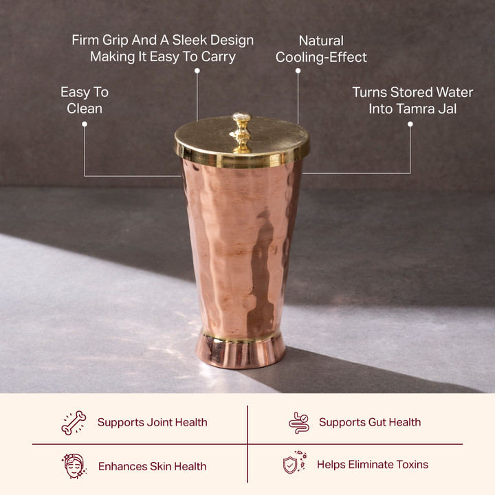 Copper water dispenser set