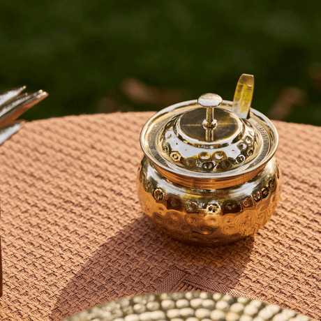 Brass Dosa Tawa with Insulated handles And Brass Ghee Pot Combo P-TAL: Traditional Kitchenware and Drinkware