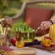 Brass Saucepan with insulated steel base with golden PVD coating handle