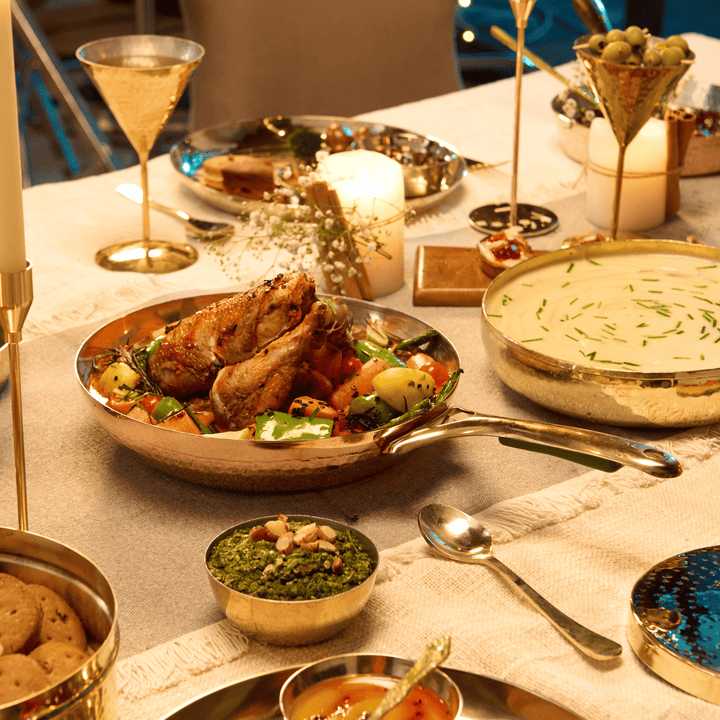 Copper Frying Pan (Frypan with Insulated Brass Handle - Saute Pan) P-TAL