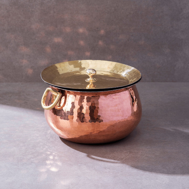 Copper Deep Bottom Cooking Pot - Stew Pot/Dutch Oven (Copper Madurai Handi)