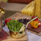 Brass Saucepan with insulated steel base with golden PVD coating handle