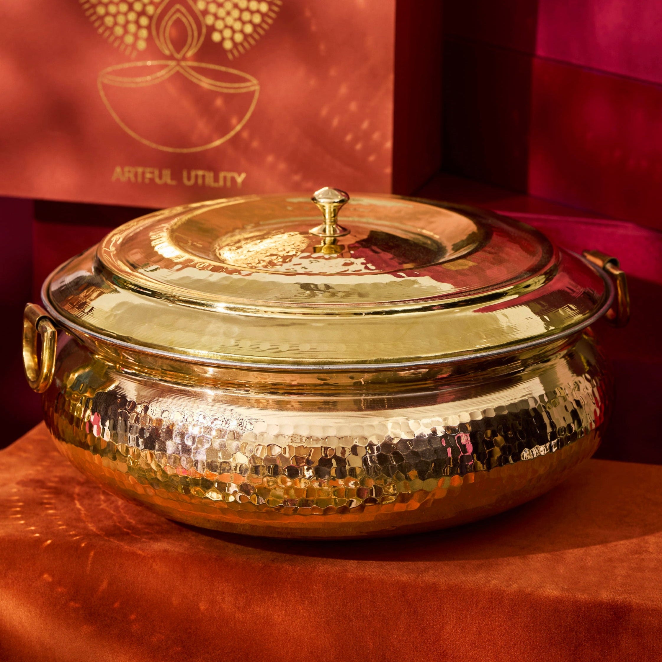 Copper Hammered Lagan - Lagaan for cooking- Naturally non stick , Non Toxic, Teflon Free P-TAL