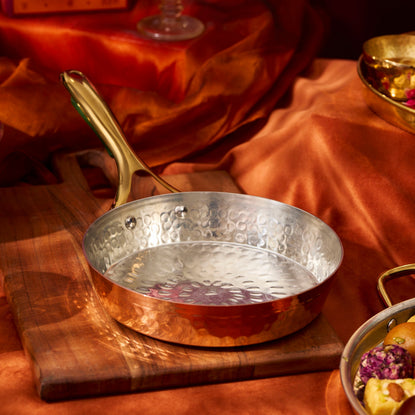 Copper Frypan (Frying Pan) with Brass Handle - Saute Pan