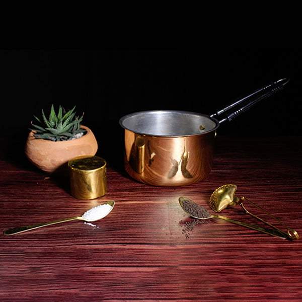 Set of 3 Brass Saucepans (1L, 1.5L and 2L)