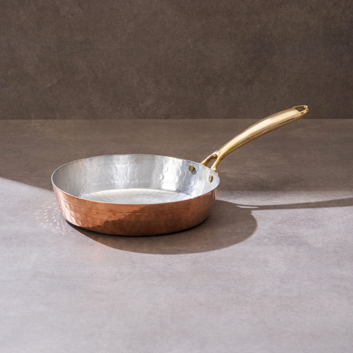 Copper Frypan (Frying Pan) with Brass Handle