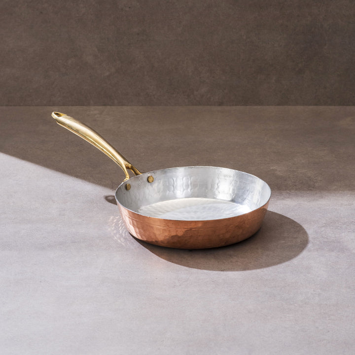 Copper Frypan (Frying Pan) with Brass Handle