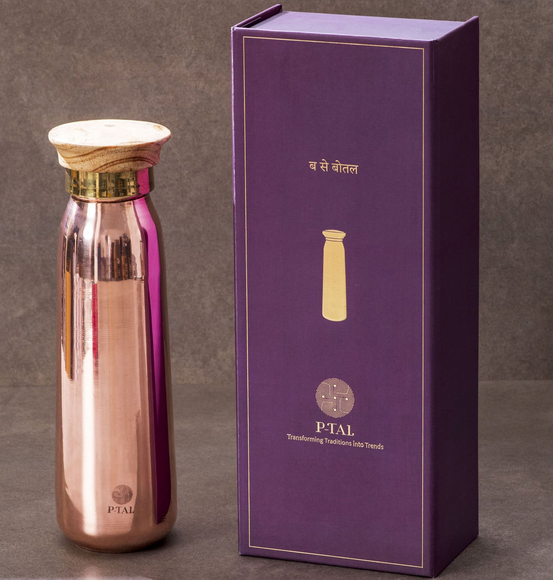 copper water bottle with box