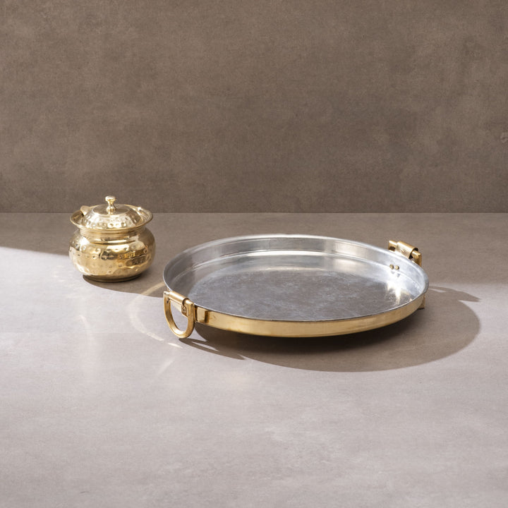 Brass Dosa Tawa And Brass Ghee Pot Combo 4 Pieces Set