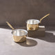 Set of 2 Brass Saucepans with Insulated handles (1.2 QT , 1.9 QT) P•TAL