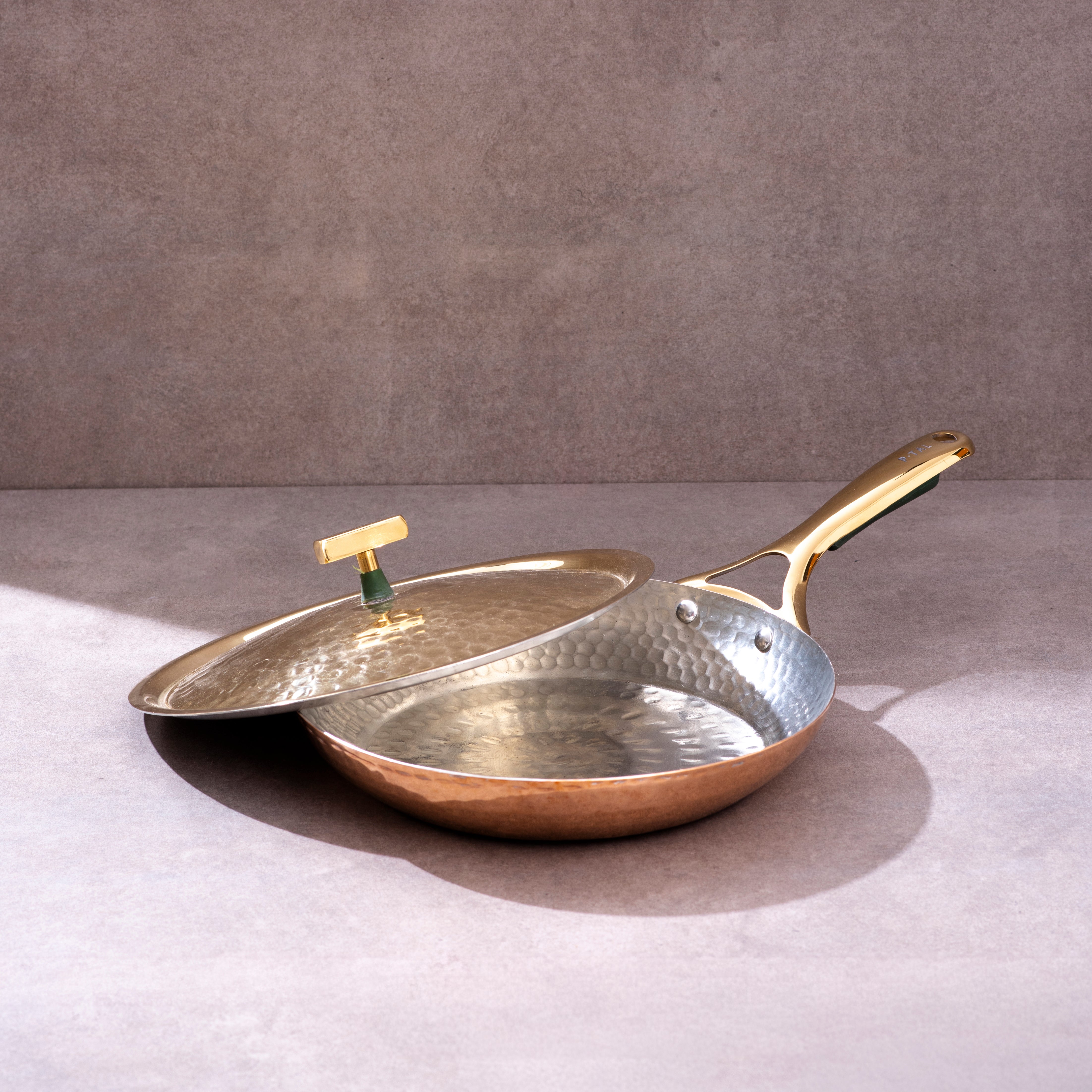 Copper Frying Pan (Frypan with Insulated Brass Handle - Saute Pan) P•TAL
