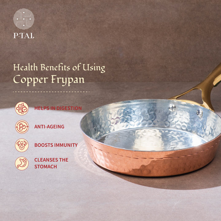 Copper Frypan (Frying Pan) with Brass Handle - Saute Pan