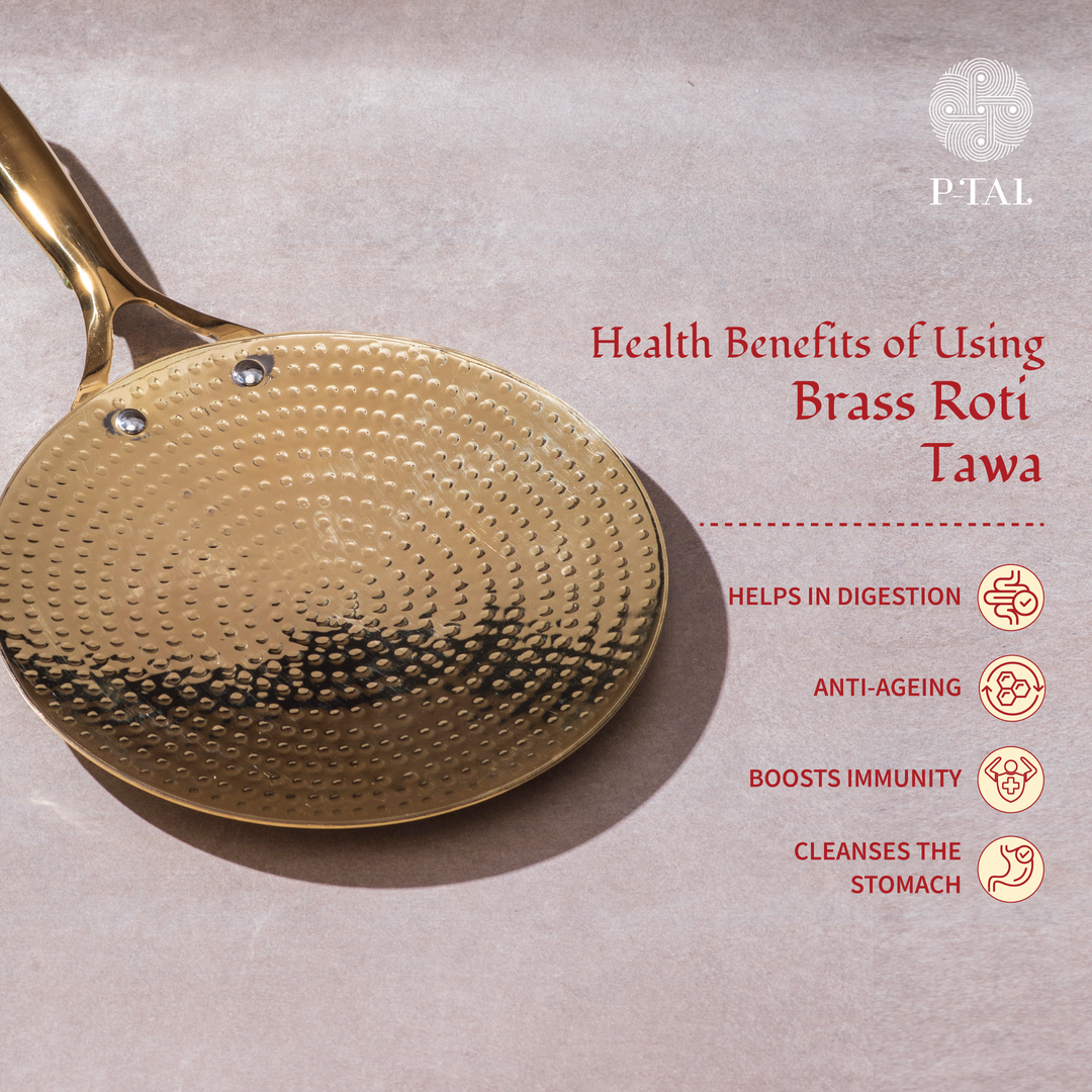 Brass Roti Tawa with Insulated handles- Tawa/Griddle Pan