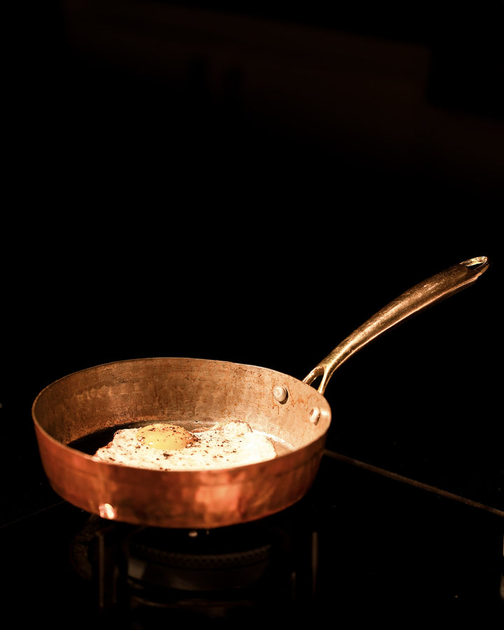 Copper Frypan (Frying Pan) with Brass Handle