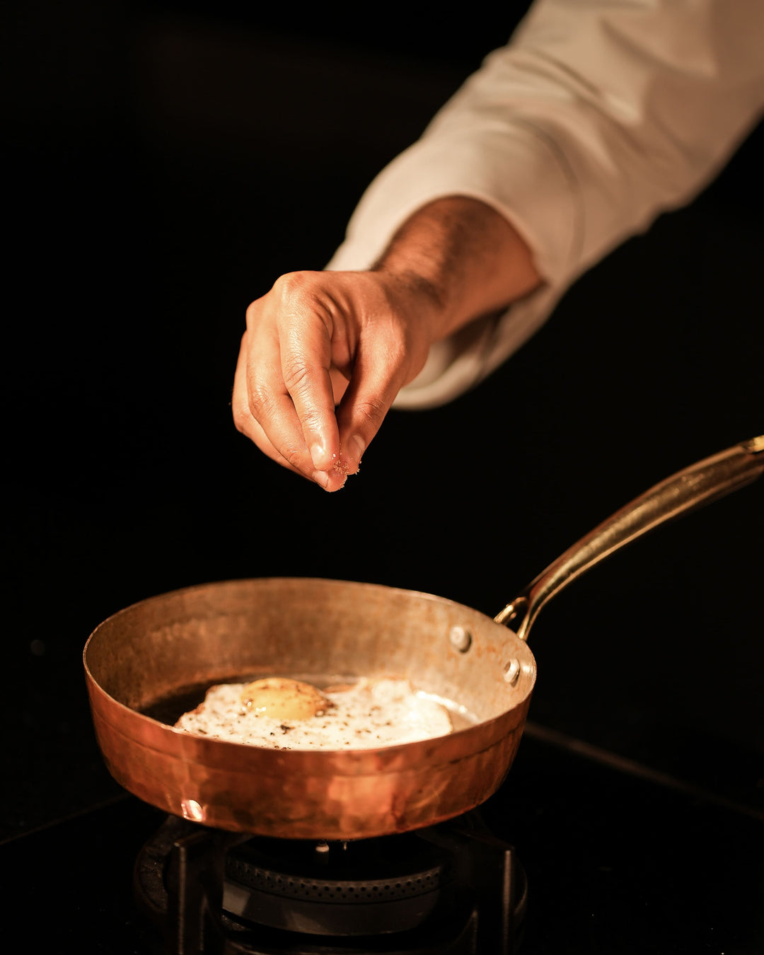 Copper Frypan (Frying Pan) with Brass Handle