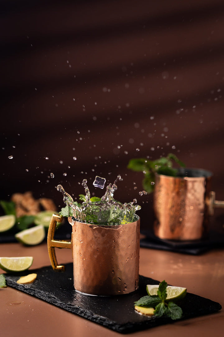 copper moscow mule with cocktail