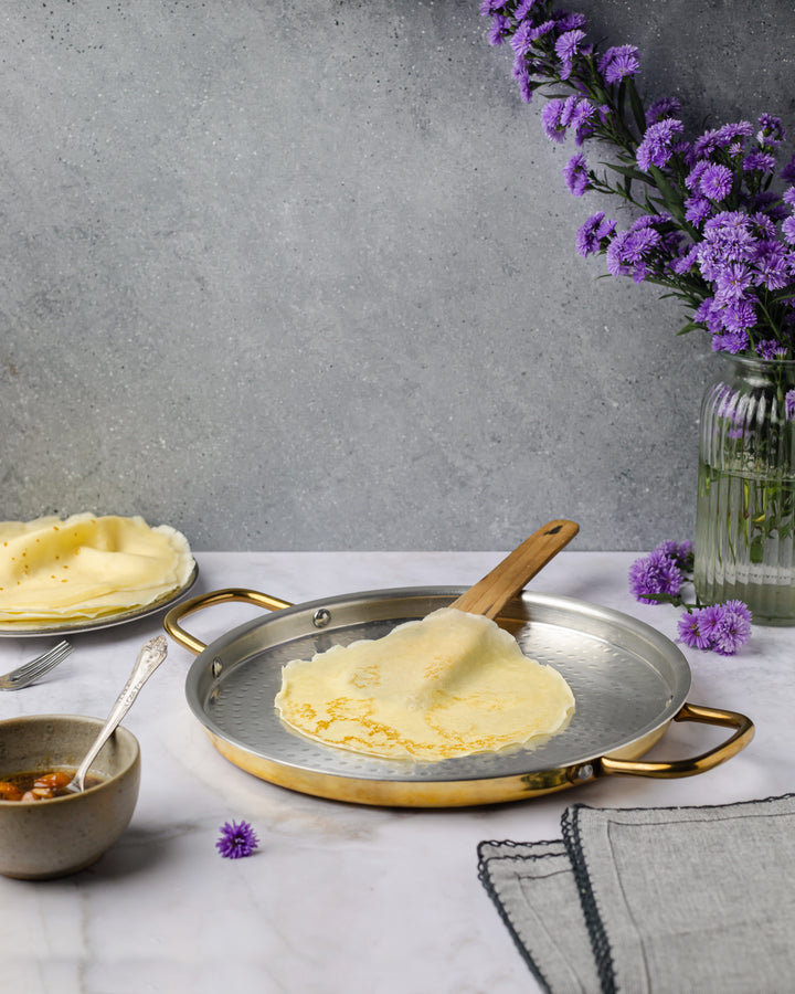 Brass Dosa Tawa with Insulated handles- All Purpose Pan