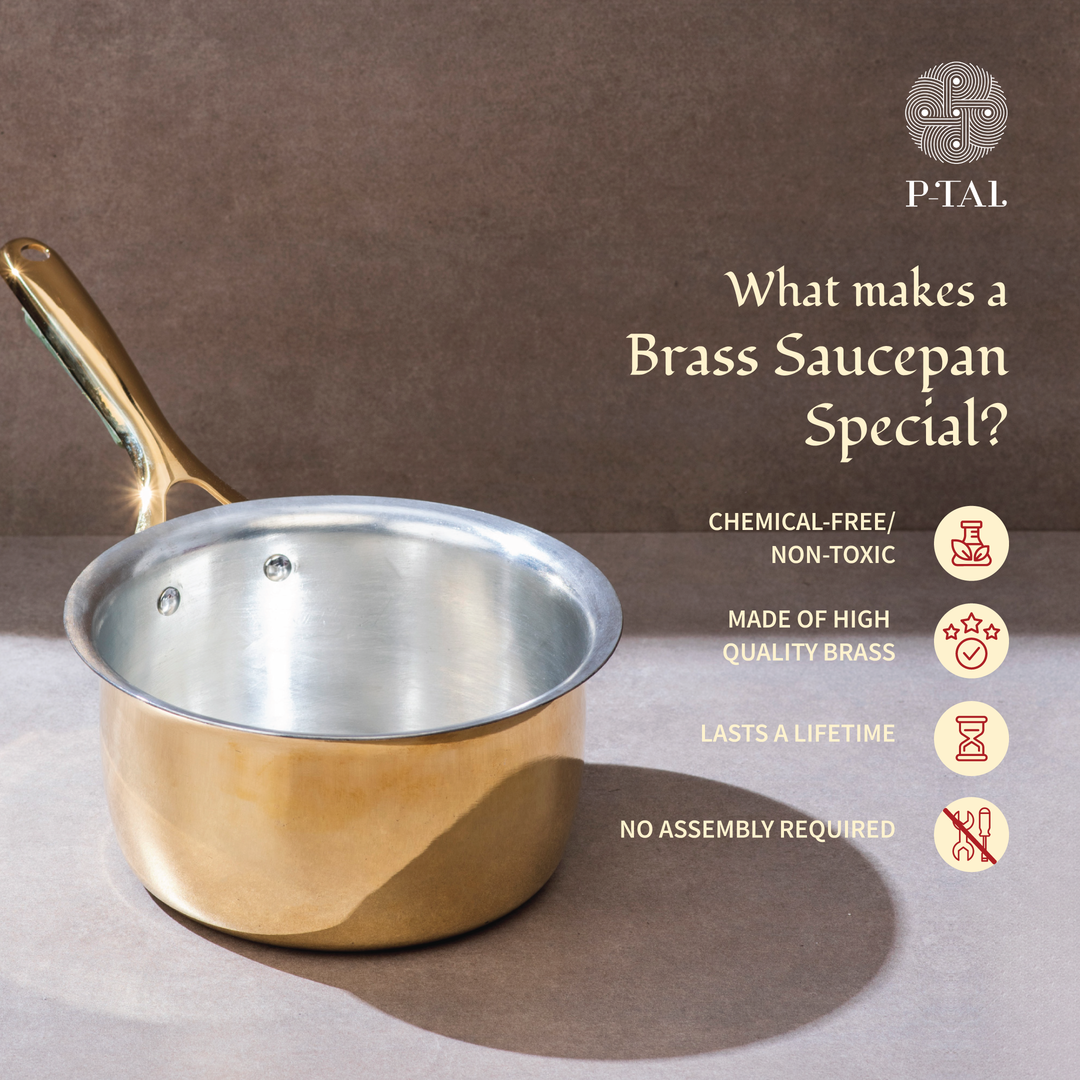 Brass Saucepan with insulated handle