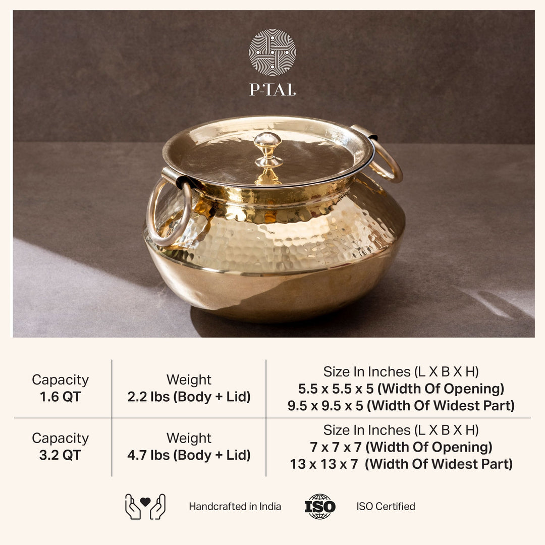 Brass Indian Style Wok/ Brass Soup Pot