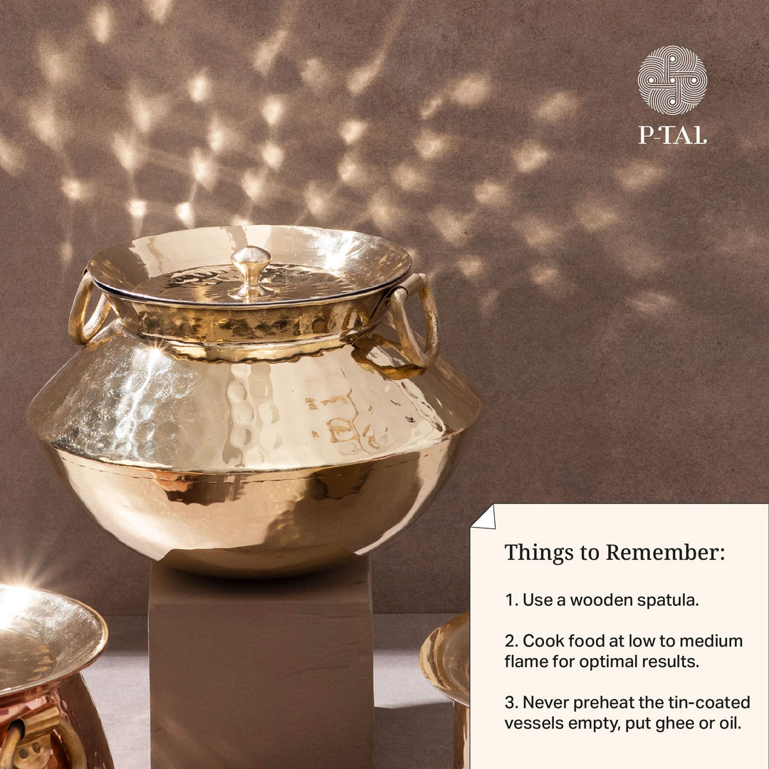 Brass Indian Style Wok/ Brass Soup Pot