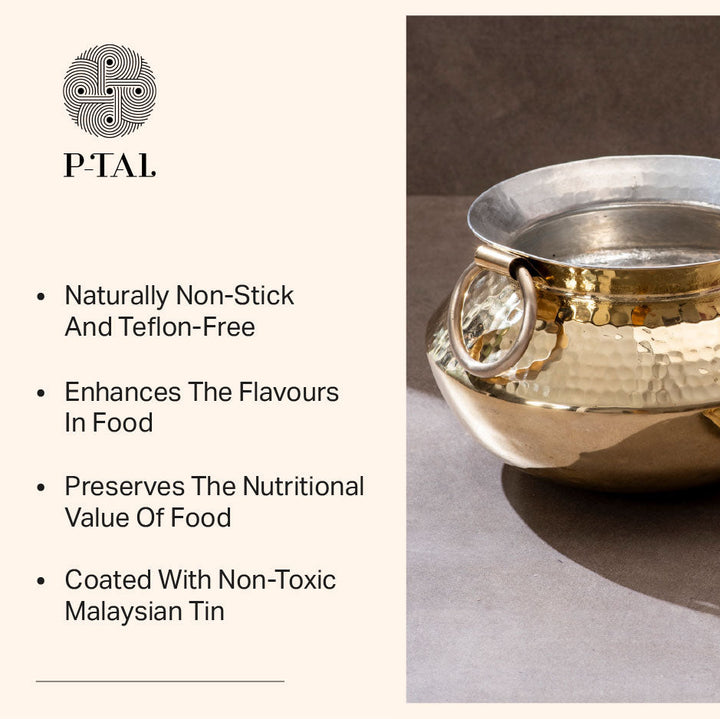 Brass Indian Style Wok/ Brass Soup Pot