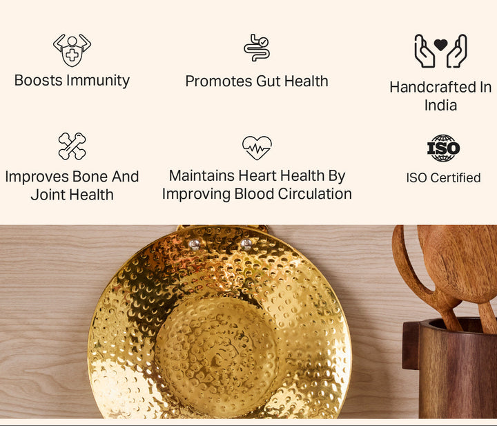 Brass Roti Tawa with Insulated handles- Tawa/Griddle Pan