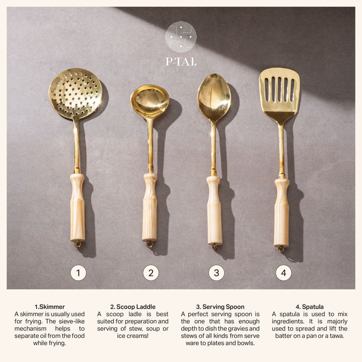 Brass Ladle Set - Set of serving and cooking ladles P-TAL