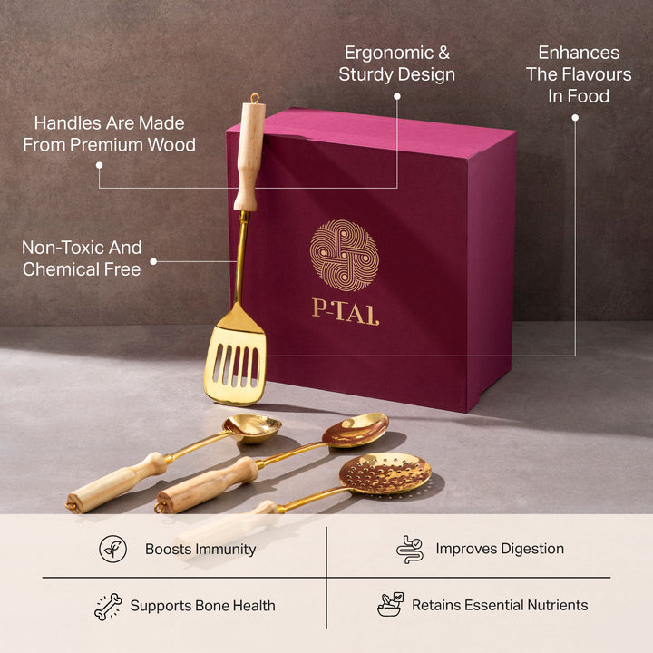 Set of Brass Ladles In A Gift Box P-TAL: Traditional Kitchenware and Drinkware