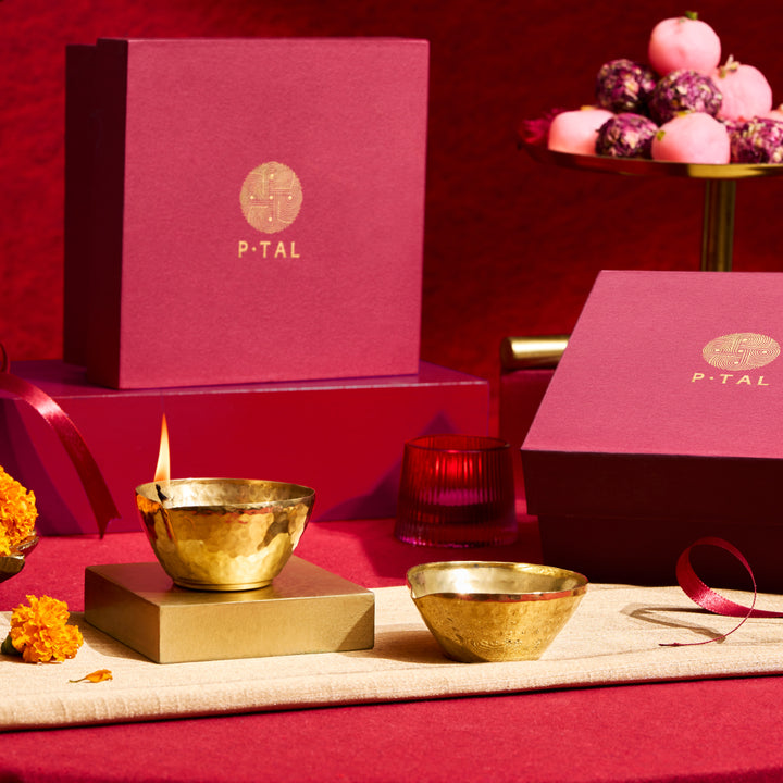 Brass Diya (set of 4 in gift box) P-TAL: Traditional Kitchenware and Drinkware
