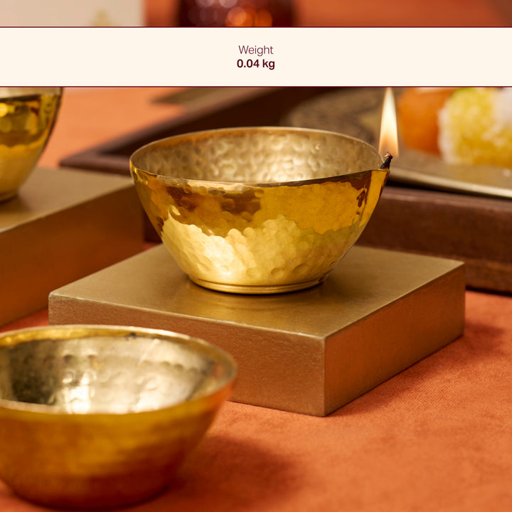 Brass Diya (set of 4 in gift box) P-TAL: Traditional Kitchenware and Drinkware
