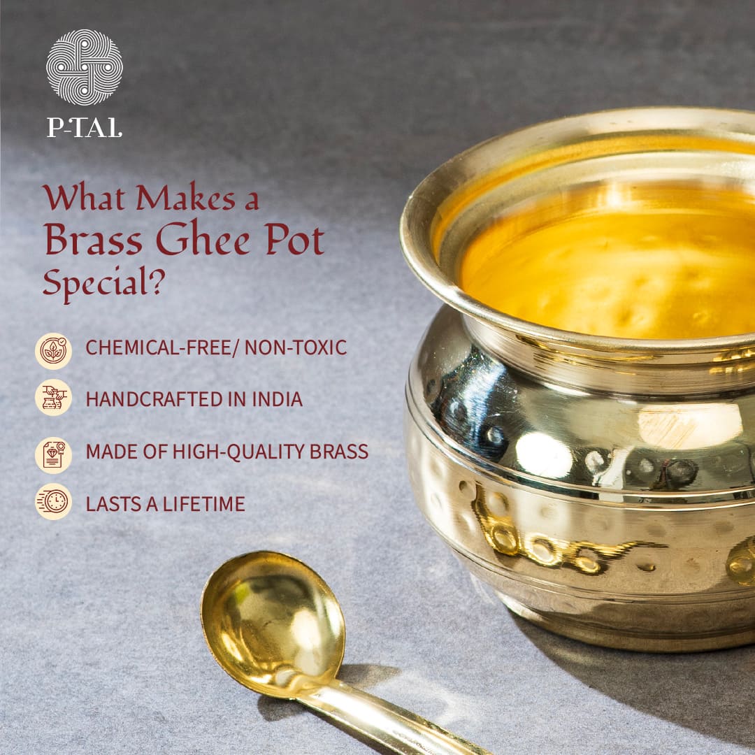 Brass Ghee pot/ Clarified butter pot