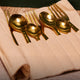 Brass hammered cutlery set (Set of 4)