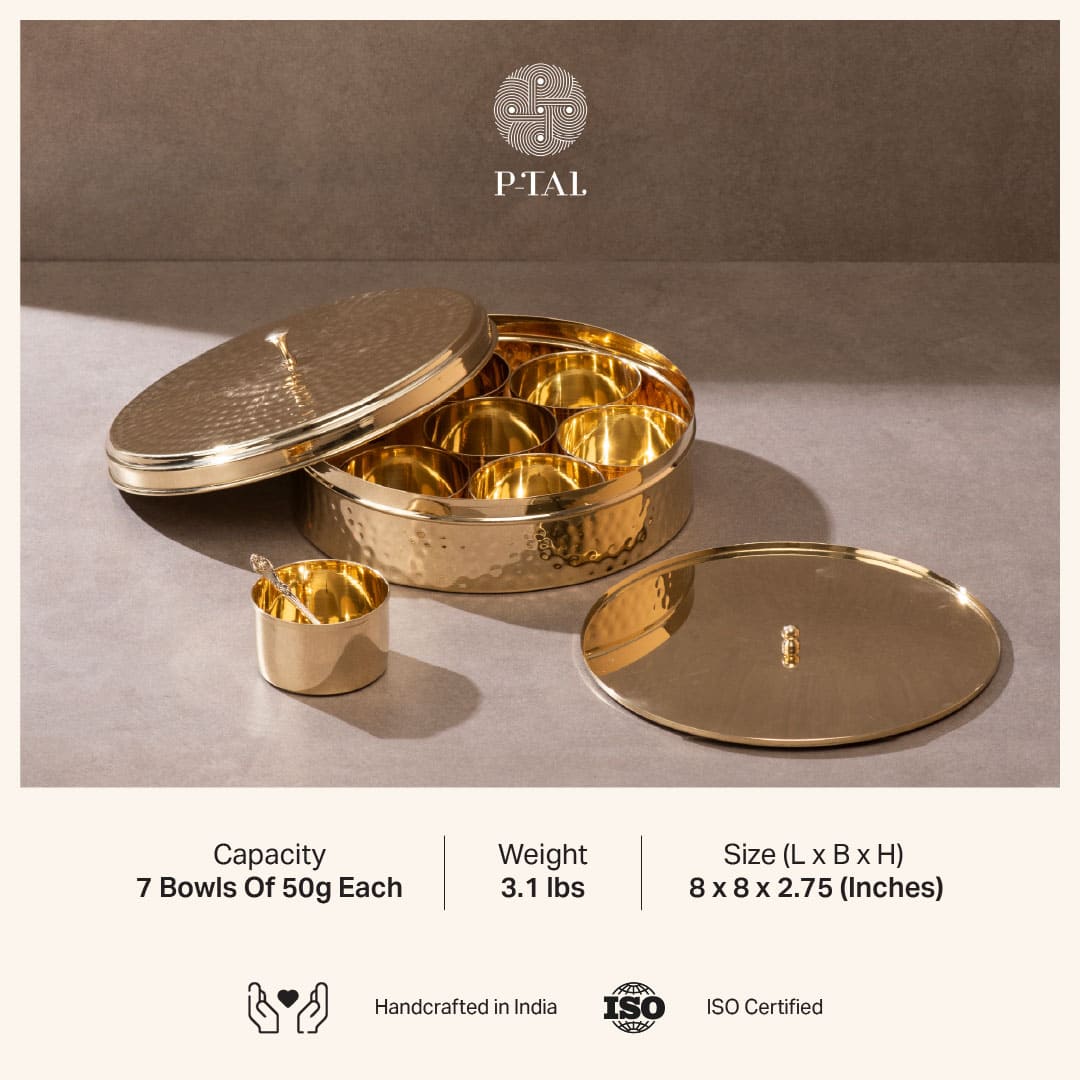 Shop Brass Spice Box (Masala Dabba) – P-TAL